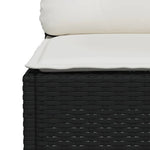 5 részes fekete polyrattan kerti kanapészett párnákkal 6