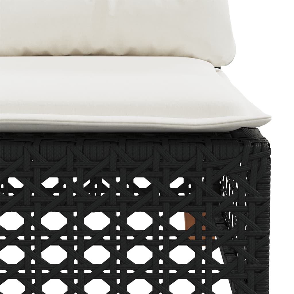 4 részes fekete polyrattan kerti ülőgarnitúra párnákkal 5