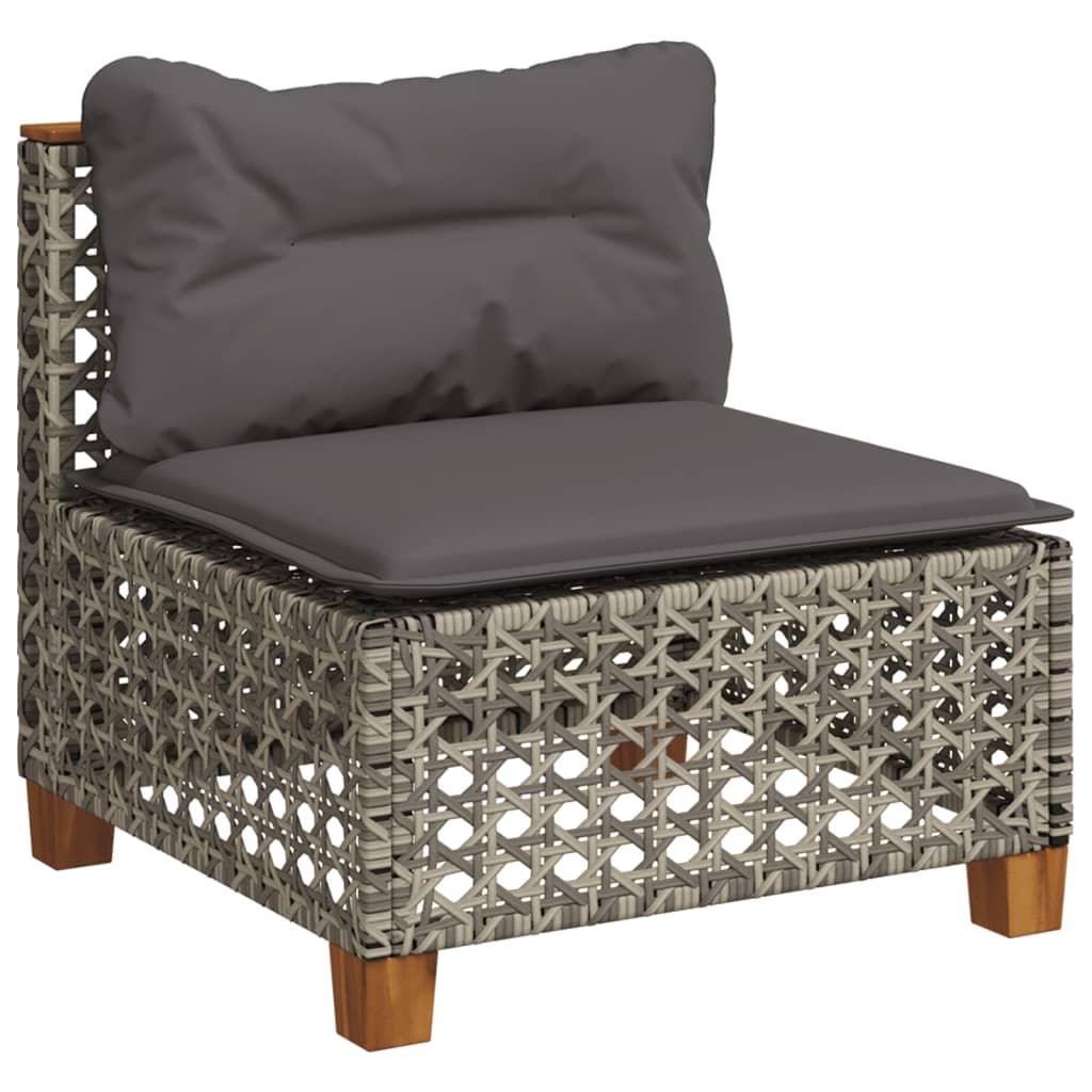 5 részes szürke polyrattan kerti ülőgarnitúra párnákkal 3