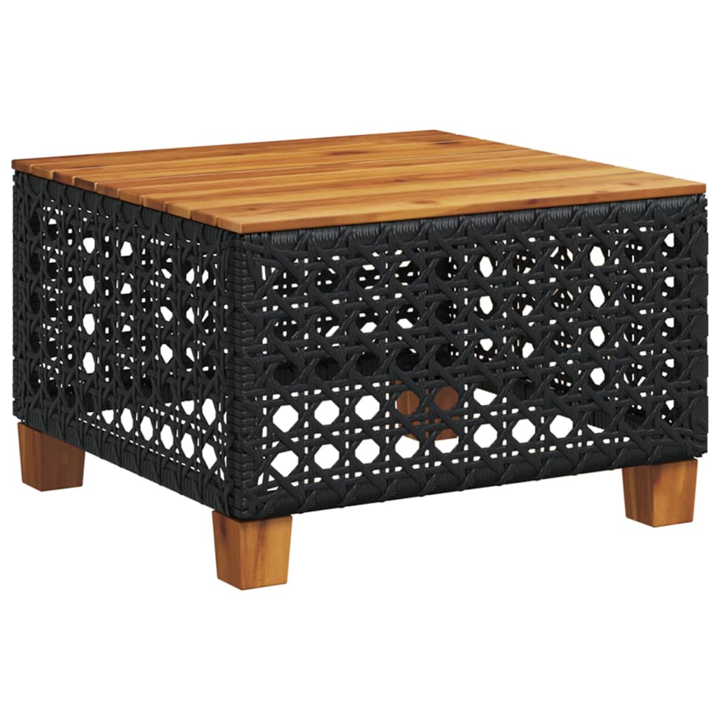 8 részes fekete polyrattan kerti ülőgarnitúra párnákkal 6