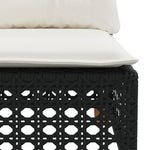 8 részes fekete polyrattan kerti ülőgarnitúra párnákkal 7