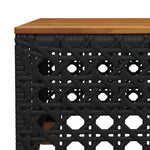 8 részes fekete polyrattan kerti ülőgarnitúra párnákkal 8