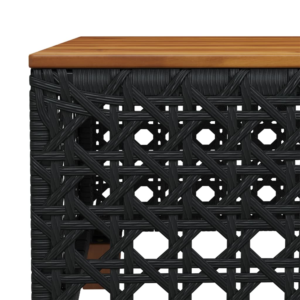 8 részes fekete polyrattan kerti ülőgarnitúra párnákkal 8
