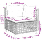 8 részes fekete polyrattan kerti ülőgarnitúra párnákkal 11