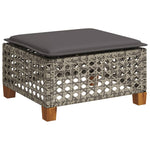 8 részes szürke polyrattan kerti ülőgarnitúra párnákkal 6