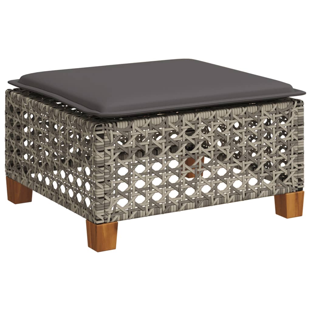 8 részes szürke polyrattan kerti ülőgarnitúra párnákkal 6