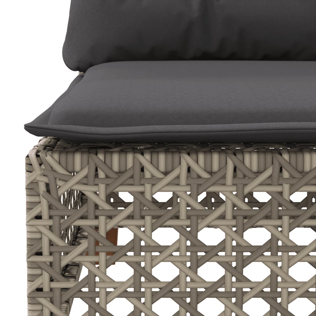 8 részes szürke polyrattan kerti ülőgarnitúra párnákkal 8