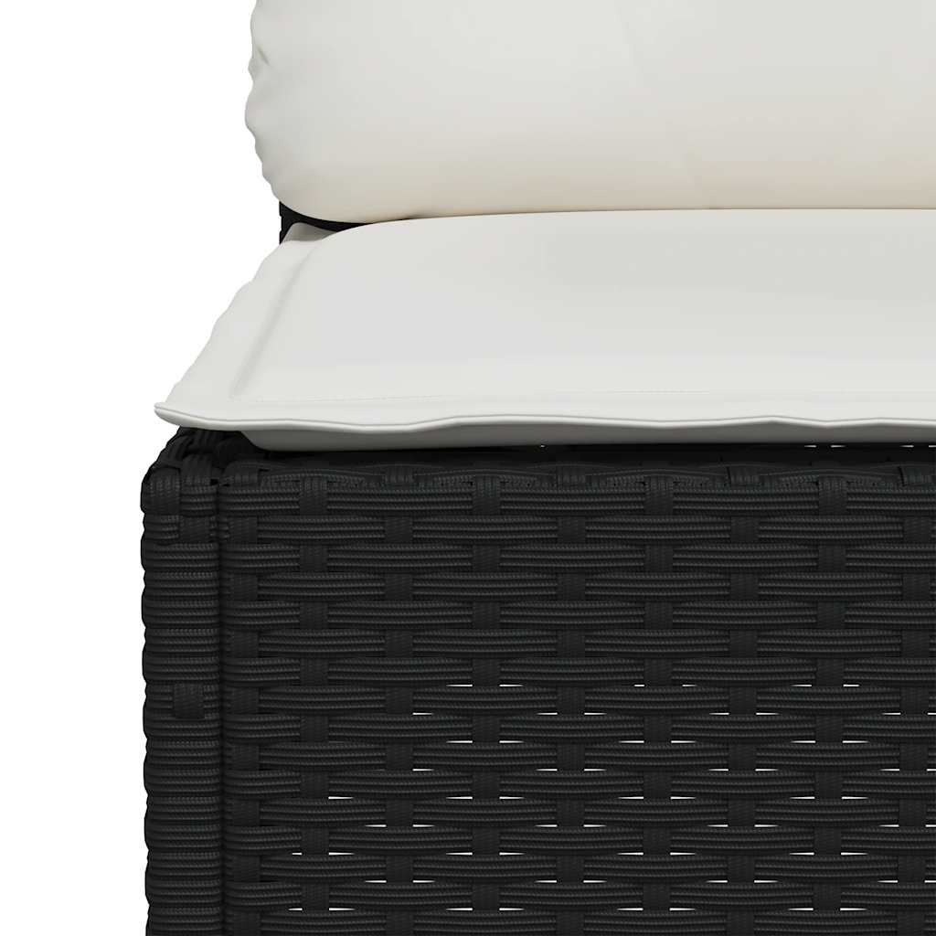 6 részes fekete polyrattan kerti ülőgarnitúra párnákkal 6