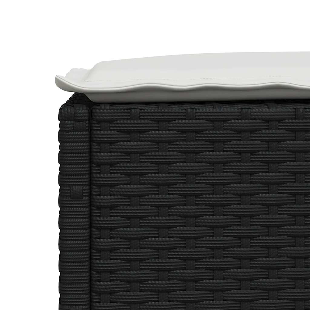 6 részes fekete polyrattan kerti ülőgarnitúra párnákkal 7