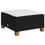 8 részes fekete polyrattan kerti ülőgarnitúra párnákkal 4