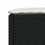 8 részes fekete polyrattan kerti ülőgarnitúra párnákkal 7