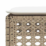 9 részes bézs polyrattan kerti ülőgarnitúra párnákkal 8