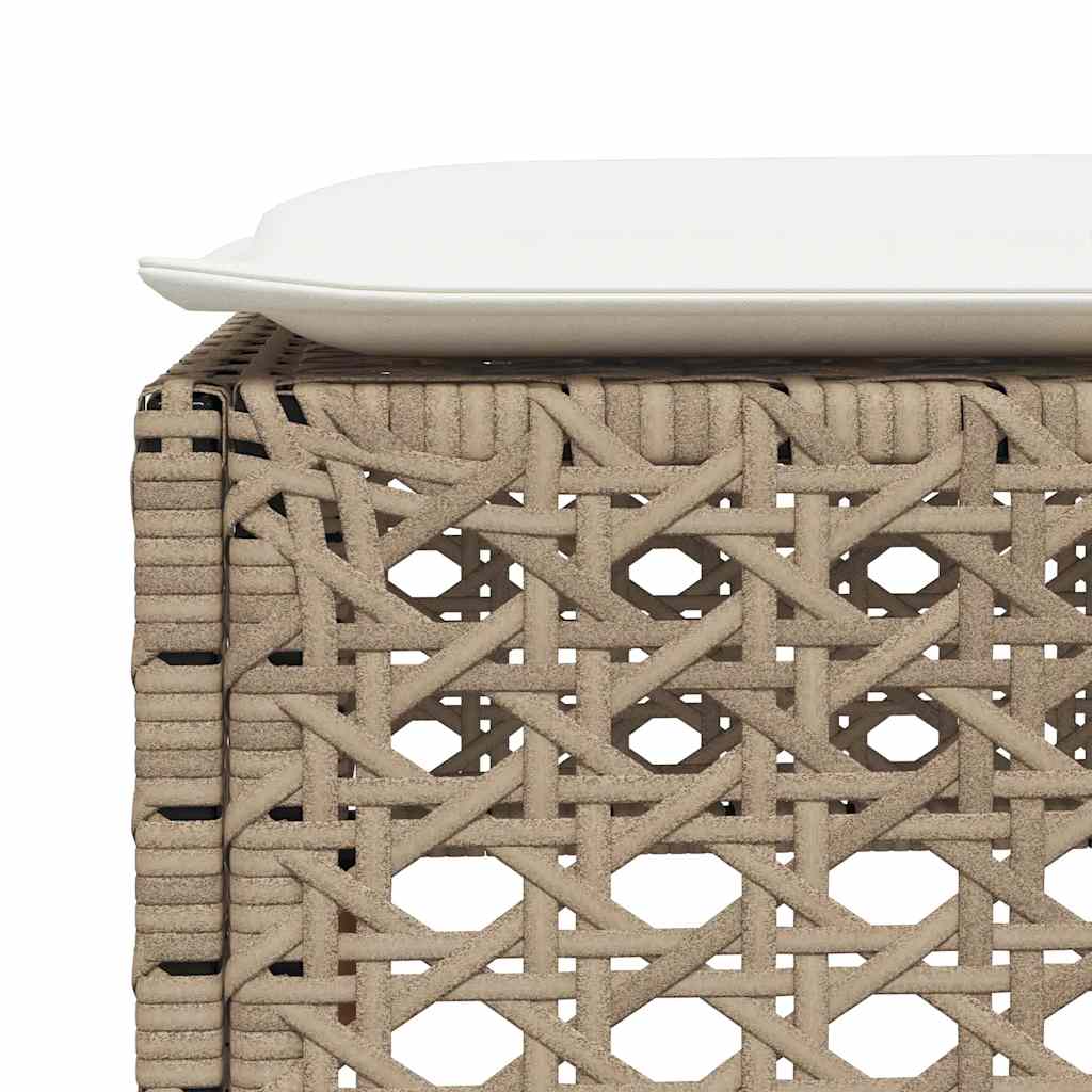 9 részes bézs polyrattan kerti ülőgarnitúra párnákkal 8