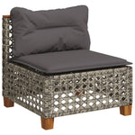 10 részes szürke polyrattan kerti ülőgarnitúra párnákkal 3