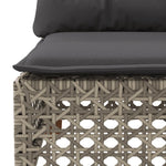 10 részes szürke polyrattan kerti ülőgarnitúra párnákkal 6