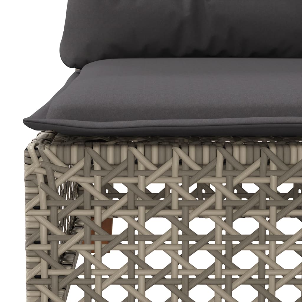 9 részes szürke polyrattan kerti ülőgarnitúra párnákkal 5