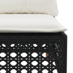 10 részes fekete polyrattan kerti ülőgarnitúra párnákkal 5