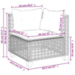 11 részes szürke polyrattan kerti ülőgarnitúra párnákkal 10