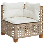 10 részes bézs polyrattan kerti ülőgarnitúra párnával 3