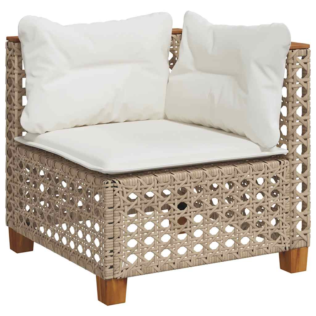 10 részes bézs polyrattan kerti ülőgarnitúra párnával 3
