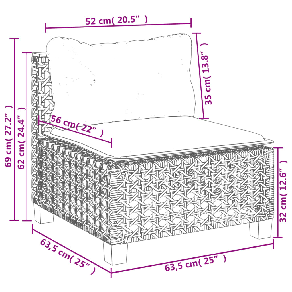11 részes szürke polyrattan kerti ülőgarnitúra párnákkal 11