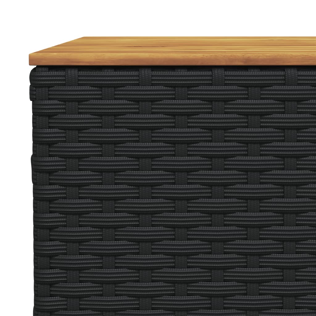 11 részes fekete polyrattan kerti ülőgarnitúra párnákkal 7
