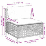 11 részes bézs polyrattan kerti ülőgarnitúra párnákkal 10