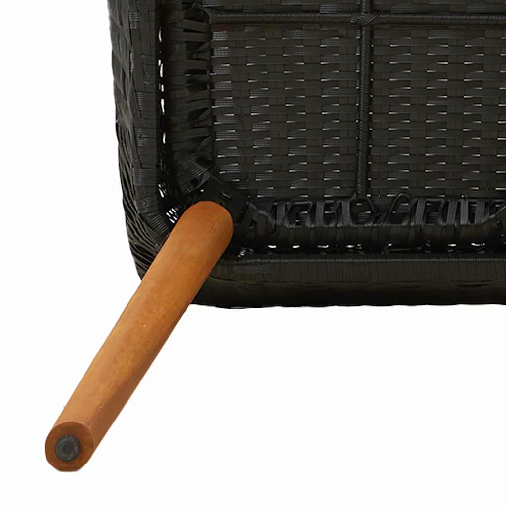 Kert étkező szett 7 db Fekete polirattan 9