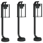3 db fekete rozsdamentes acél kültéri állólámpa 60 cm 2