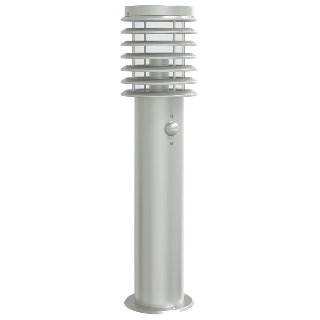 Ezüst rozsdamentes acél kültéri állólámpa érzékelővel 60 cm 2