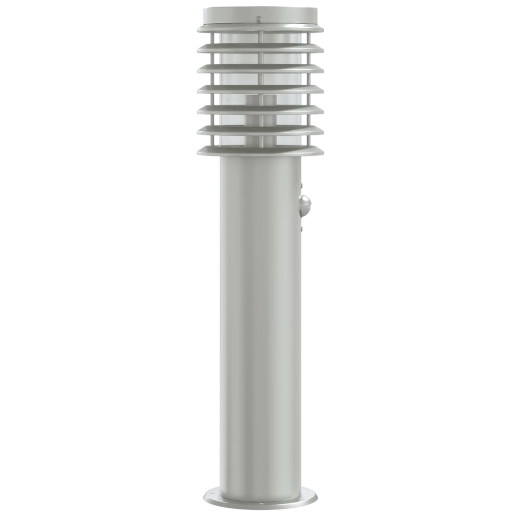 Ezüst rozsdamentes acél kültéri állólámpa érzékelővel 60 cm 5