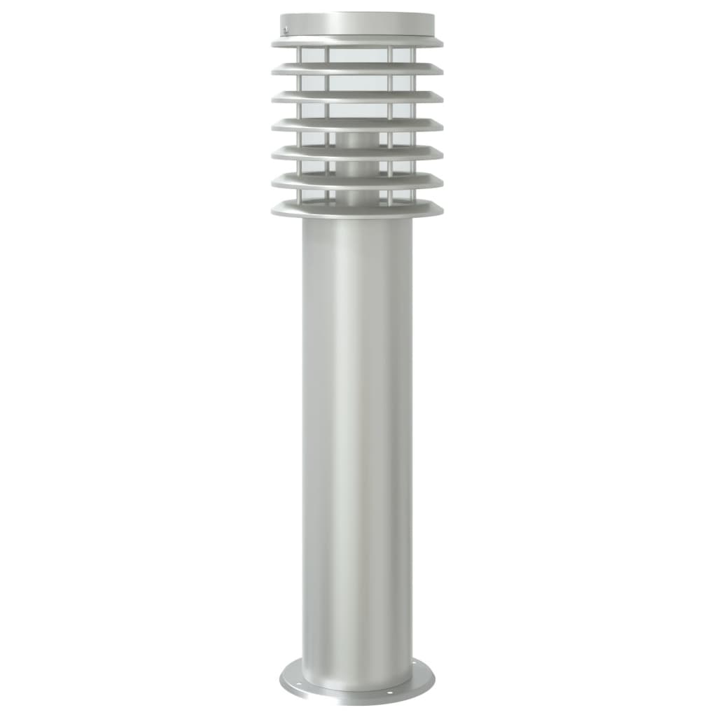 Ezüst rozsdamentes acél kültéri állólámpa érzékelővel 60 cm 6