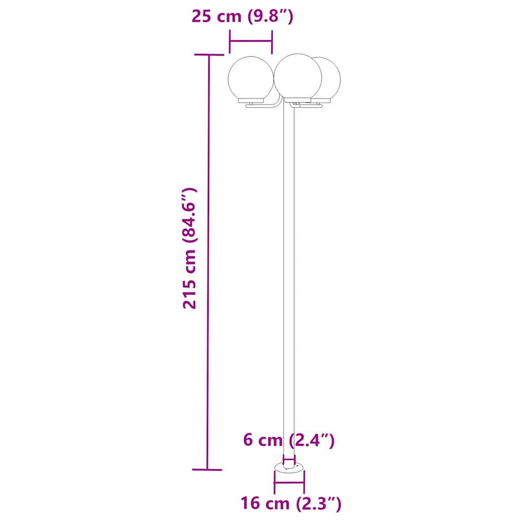 2 db ezüstszínű rozsdamentes acél kültéri állólámpa 215 cm 7