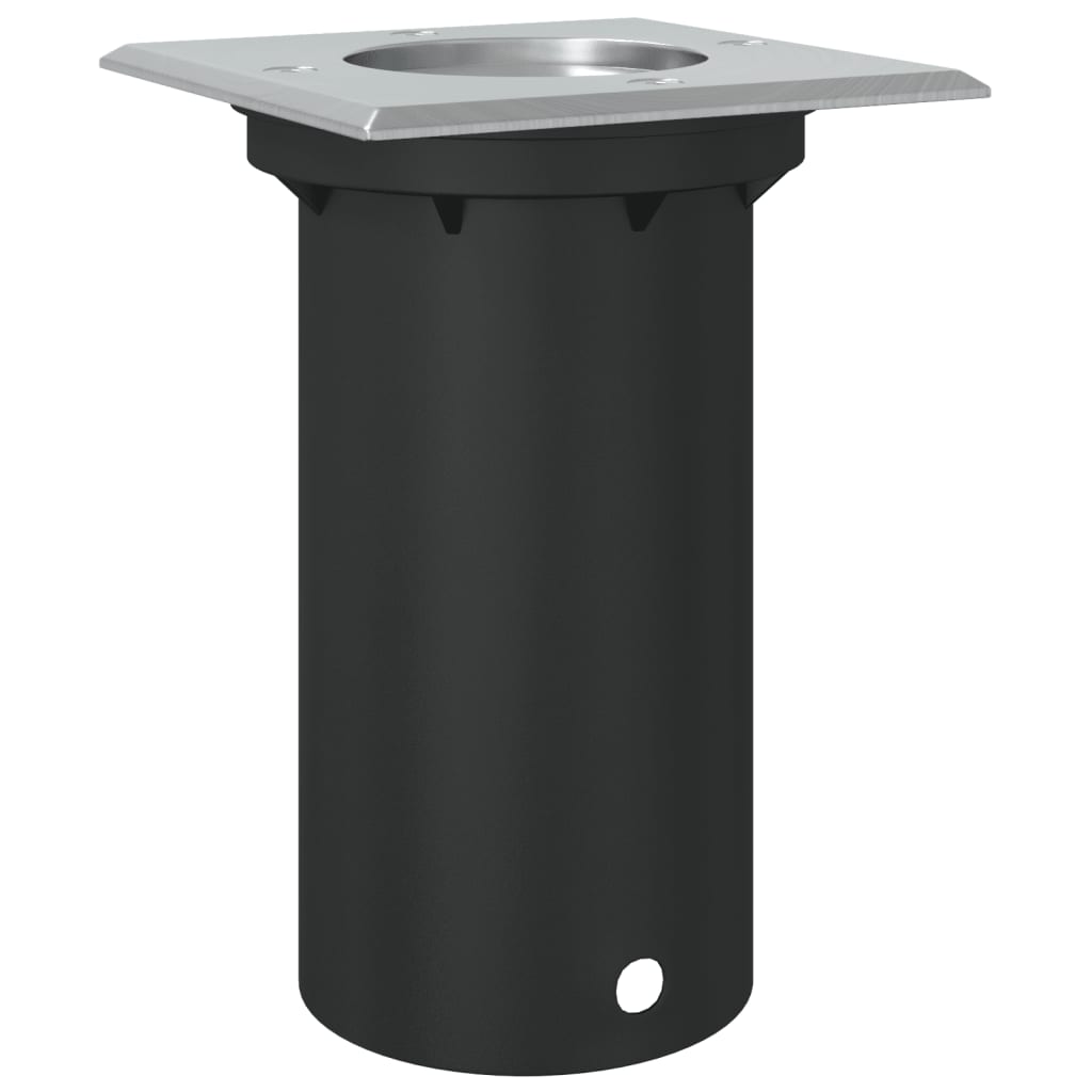 Fekete négyzet öntött alumínium kültéri talajlámpa 10,5x10,5 cm 6