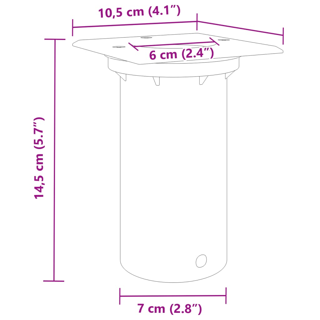 Fekete négyzet öntött alumínium kültéri talajlámpa 10,5x10,5 cm 7