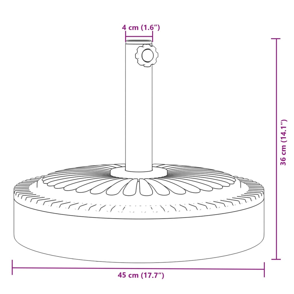 Kerek napernyőtalp rúdhoz Ø38 / 48 mm 25 kg 8