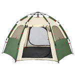 4 személyes zöld gyorskioldó kabin kempingsátor 7