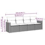 4 részes fekete polyrattan kerti ülőgarnitúra párnákkal 3