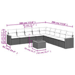 10 részes szürke polyrattan kerti ülőgarnitúra párnákkal 3
