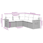 5 részes szürke polyrattan kerti ülőgarnitúra párnákkal 3