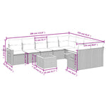 10 részes szürke polyrattan kerti ülőgarnitúra párnákkal 3