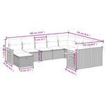 10 részes szürke polyrattan kerti ülőgarnitúra párnákkal 3
