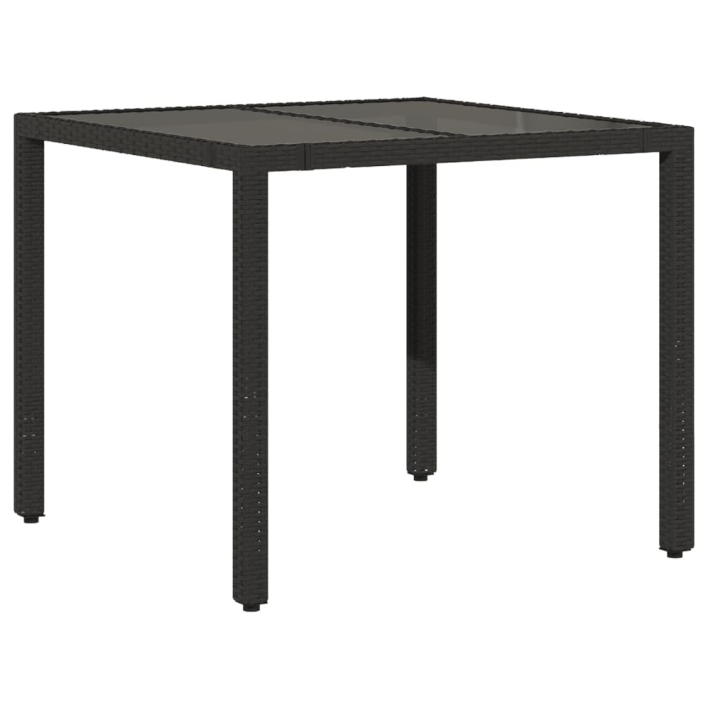 3 részes fekete polyrattan bisztrógarnitúra párnával 4