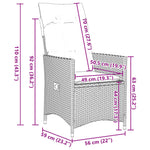 3 részes fekete polyrattan bisztrógarnitúra párnával 8