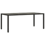 9 részes fekete polyrattan kerti étkezőgarnitúra párnákkal 4