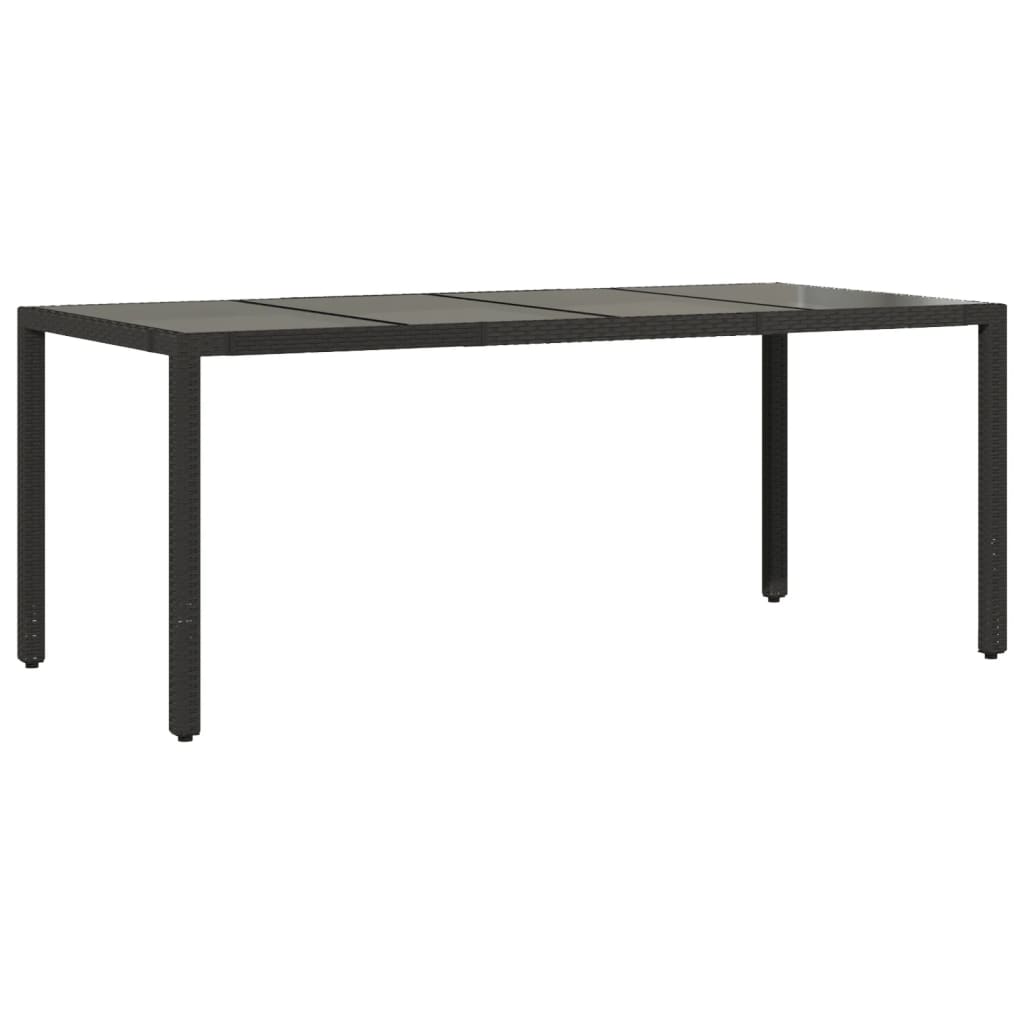9 részes fekete polyrattan kerti étkezőgarnitúra párnákkal 4