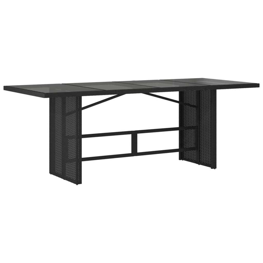 7 részes fekete polyrattan kerti étkezőgarnitúra párnával 4