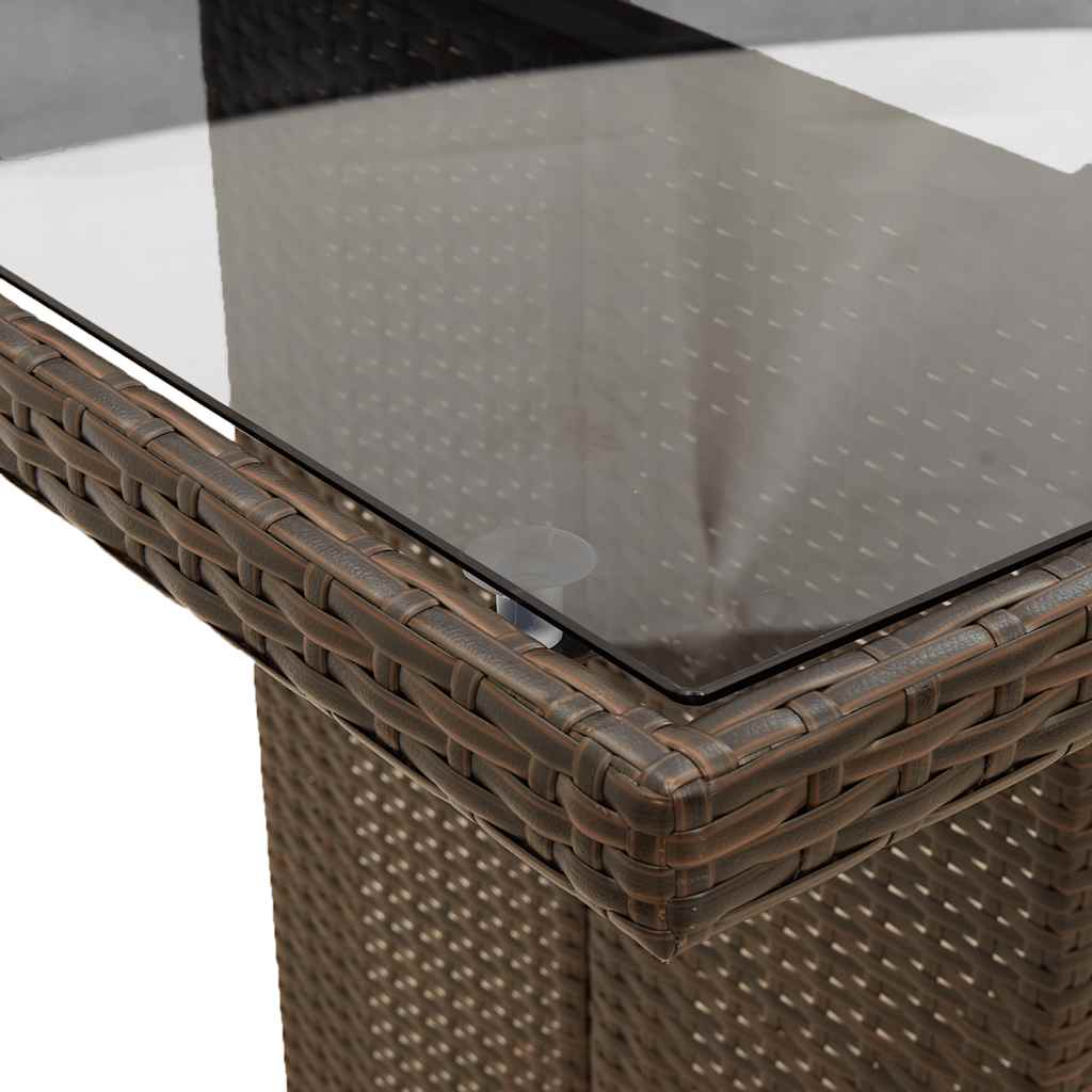 9 részes barna polyrattan kerti étkezőgarnitúra párnákkal 5