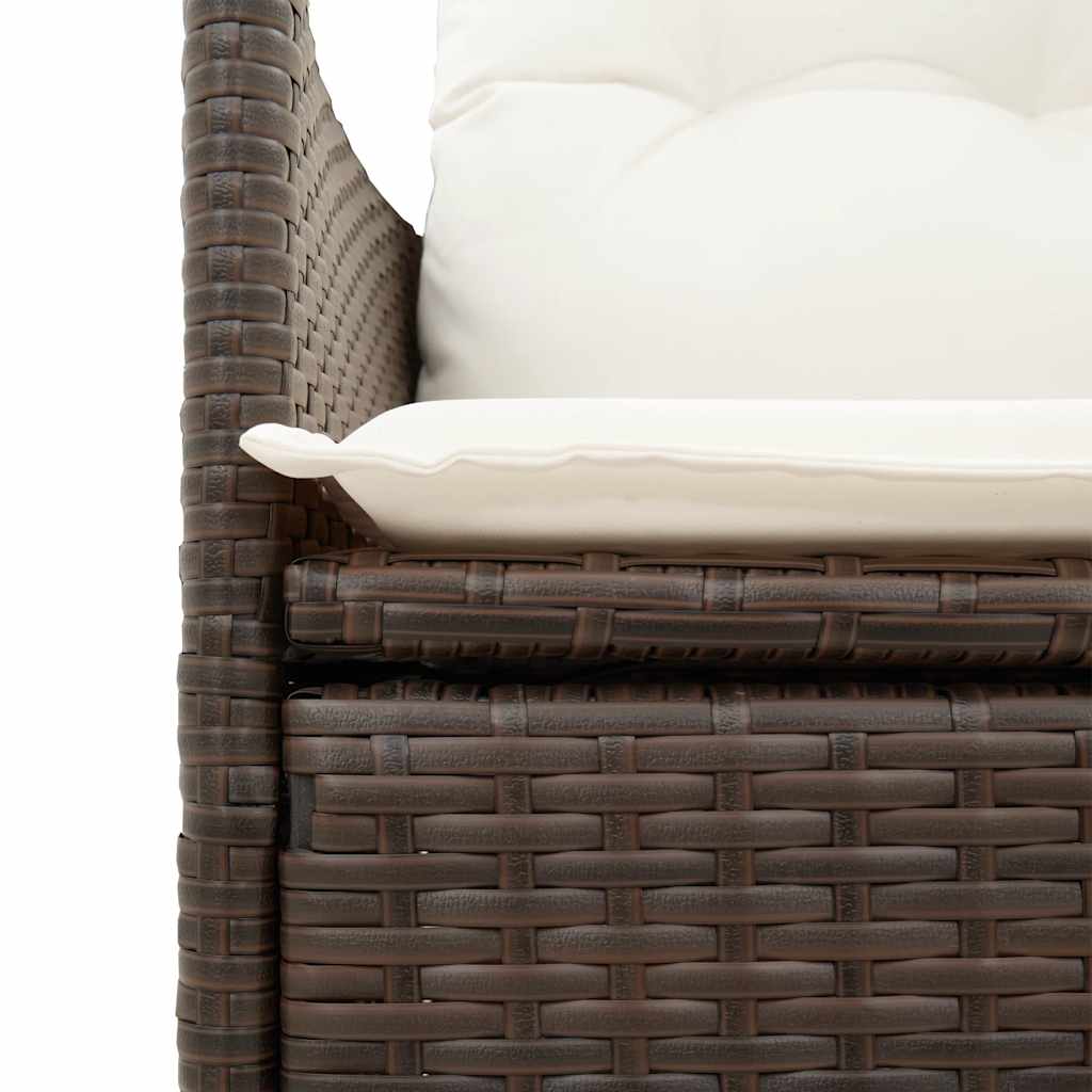 9 részes barna polyrattan kerti étkezőgarnitúra párnákkal 6