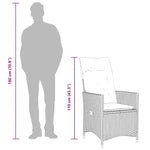 9 részes barna polyrattan kerti étkezőgarnitúra párnákkal 10